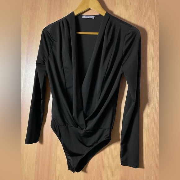 Zara Black Long Sleeve Bodysuit - Picture 2 of 7